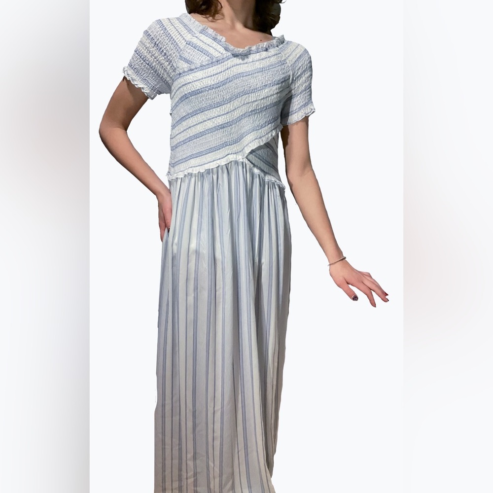 JAPRA Blue & White stripped long dress